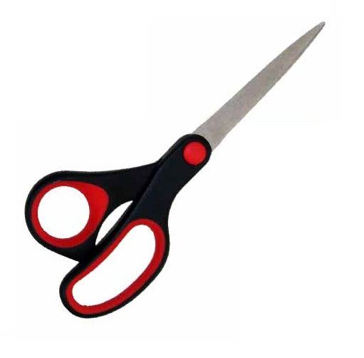 schaar 17 cm RVS rood/zwart/wilver