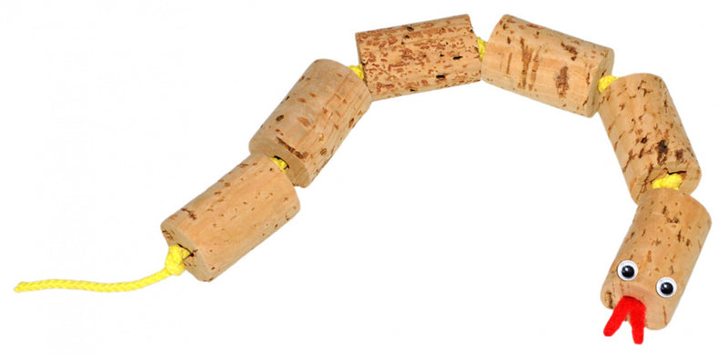 slangetje van kurk geel