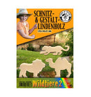 snijhout met sjabloon Safari 15 x10 cm blank 2-delig