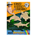 snijhout met sjabloon Zeedieren 15 x 10 cm blank