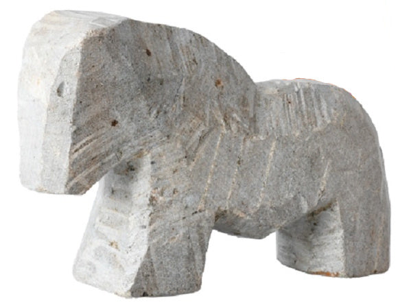 speksteen Pony junior 10 x 7 cm grijs