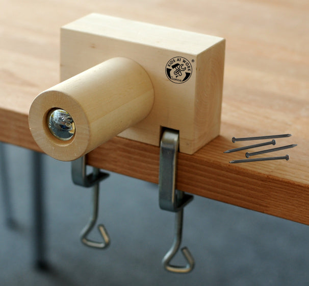 versierset kaarsenhouder junior 11 cm hout bruin