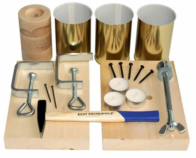 knutselset kaarsenhouder junior 11 cm hout 12-delig