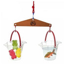 behendigheidsspel weegbalk 43 cm hout bruin/rood