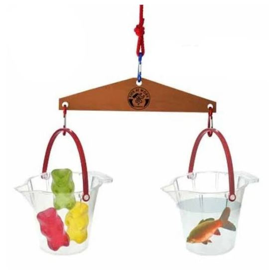 behendigheidsspel weegbalk 43 cm hout bruin/groen