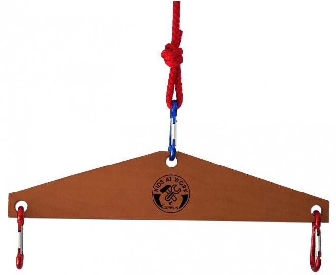 behendigheidsspel weegbalk 43 cm hout bruin/rood