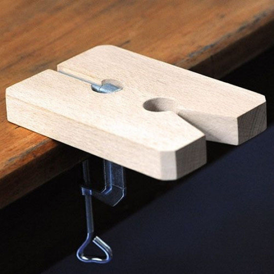 zaagplank met klem junior hout/staal bruin 2-delig