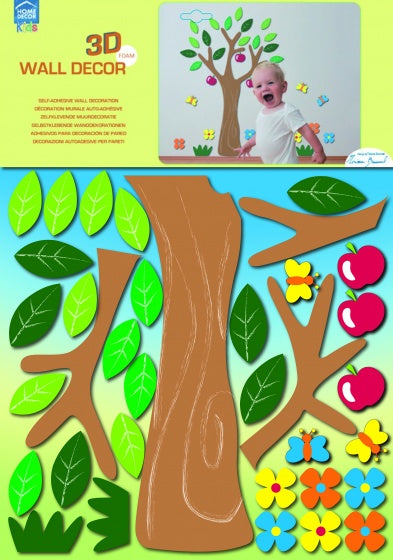 muurdecoratie 3D foam Apple Tree junior 47 x 70 cm