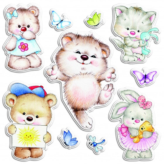 muurdecoratie 3D foam Tender Animals 47 x 70 cm