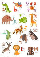 muursticker dierenalfabet 94 x 67 cm