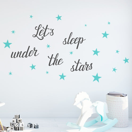 muursticker Let's Sleep junior 47 x 70 cm