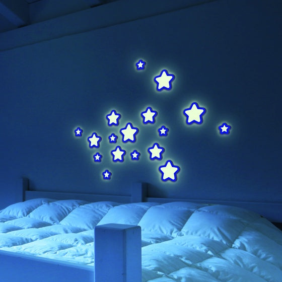 muurstickers glow in the dark sterren 31 x 31 cm