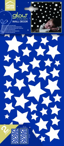 muurstickers sterren glow in the dark 15 x 31 cm
