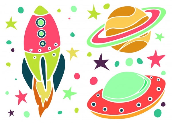 muurstickers Ufo 35-delig