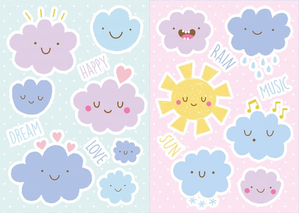 muurstickers wolken happy 19-delig