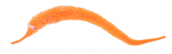 magische worm met draad 20 cm oranje