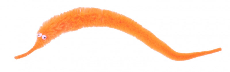 magische worm met draad 20 cm oranje