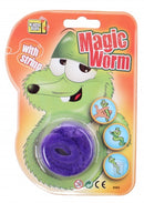 magische worm met draad 20 cm paars