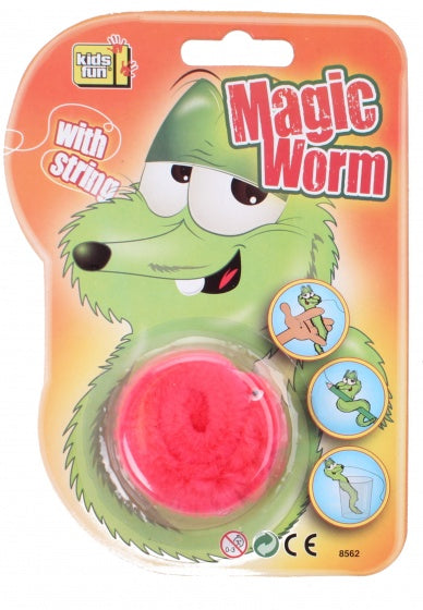magische worm met draad 20 cm roze