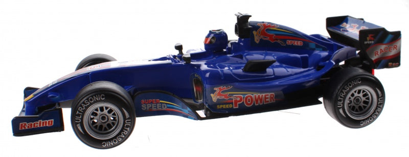 racewagen met licht en geluid jongens 25 cm blauw