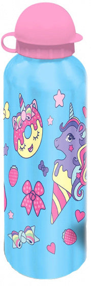 drinkfles Cupcakes junior 500 ml aluminium blauw