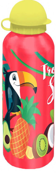 drinkfles Tropical Style junior 500 ml aluminium rood