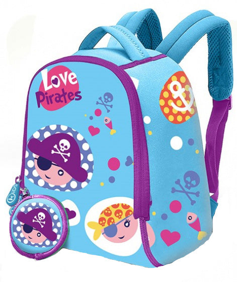 kinderrugzak Pirates junior 6 liter neopreen blauw