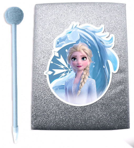 notitieboek Frozen 2 pluche zilver/blauw 2-delig