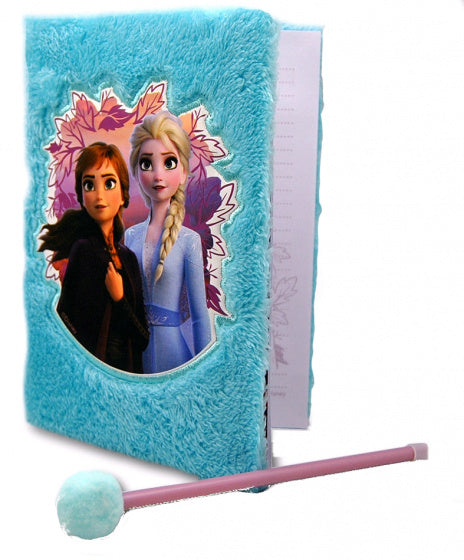 notitieboek Frozen 2 pluche 19 cm blauw 2-delig