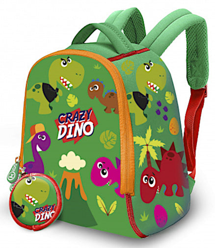 kinderrugzak Crazy Dino junior 6 liter neopreen groen