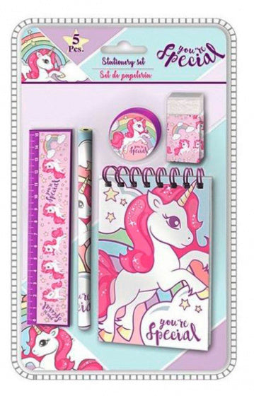 schrijfset eenhoorn meisjes 19 x 14 cm 5-delig
