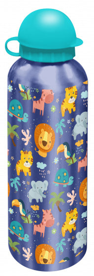 drinkfles junior 500 ml aluminium blauw/paars