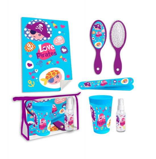 toiletset Love Pirates blauw 6-delig
