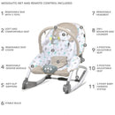 schommelstoel elektrisch Tumi 80 cm beige/wit