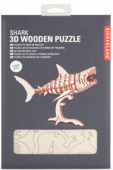 3D-puzzel haai 24 x 15 cm hout naturel