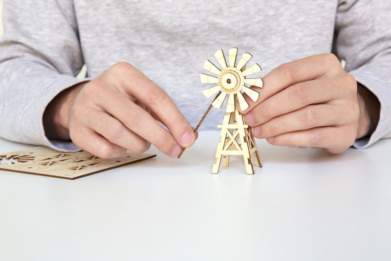 3D-puzzel Windmill 15 x 11 cm hout naturel