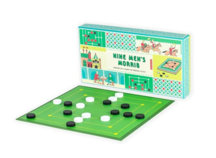 bordspel Nine Men's Morris 30 x 30 cm groen 3-delig
