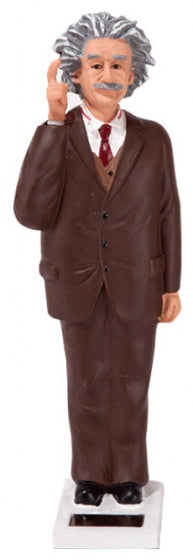 decoratiebeeld Einstein solar 20,5 cm polysteen bruin
