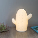 decoratielamp cactus led 15 cm keramiek wit