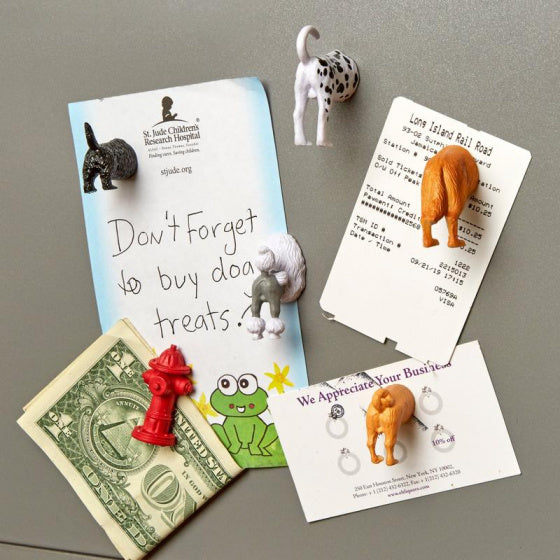 magneten Dog Butt 3,5 x 3,5 x 2 cm vinyl 6-delig
