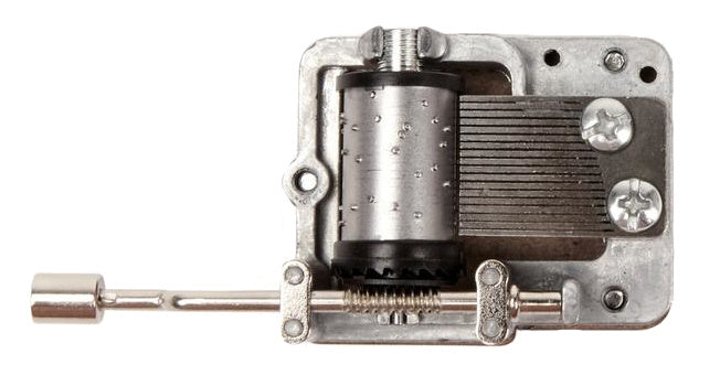 muziekdoos Burning Love 5 x 4 x 2 cm staal zilver