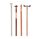 potloodset Woodland junior hout oranje/grijs/bruin