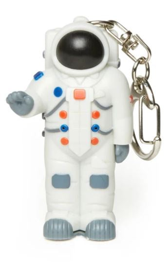 sleutelhanger astronaut led 3,5 x 6 cm wit