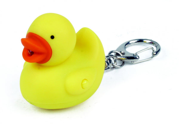 sleutelhanger Duck Led 6,4 x 3,15 cm rubber geel