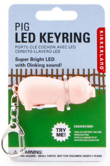 sleutelhanger Pig Led 5,3 x 2,3 cm rubber roze