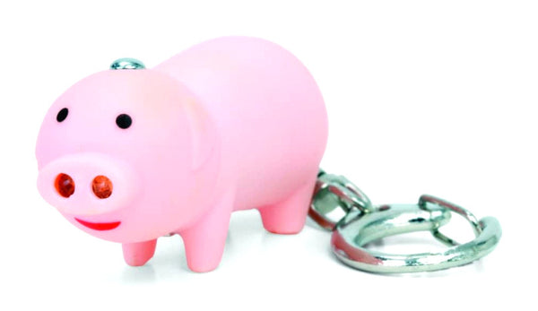 sleutelhanger Pig Led 5,3 x 2,3 cm rubber roze