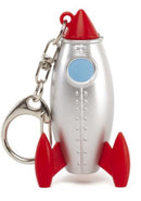 sleutelhanger raket led 2,8 x 5,8 cm zilver/rood