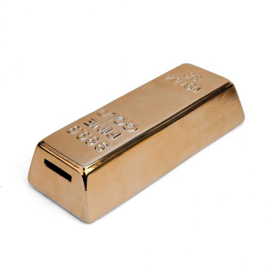 spaarpot goudstaaf 20 x 8,5 cm steen goud