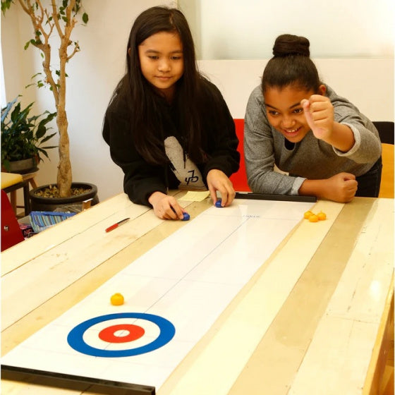speelbord Curling 120 x 28 cm polypropyleen wit