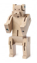 speelfiguur SquareBear 7,5 x 20 cm hout naturel